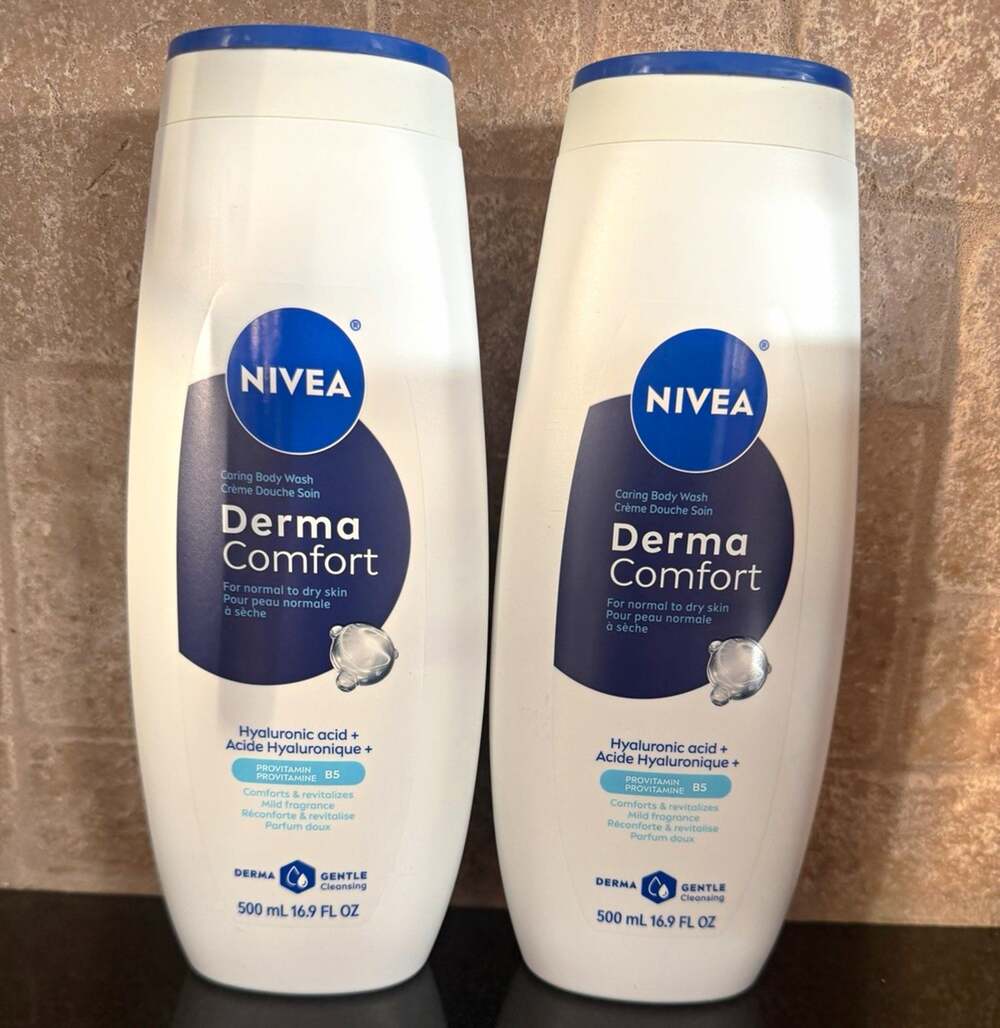 NIVEA Derma Comfort Hydrating Body Wash Hyaluronic Acid 16.9 fl oz 2 Pack